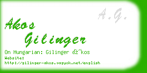 akos gilinger business card